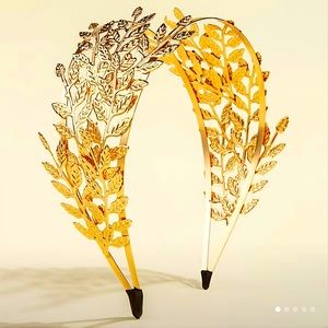 Gold leaf leave Crown Tiara Head Band piece Woman Princess Greek Goddess Royal